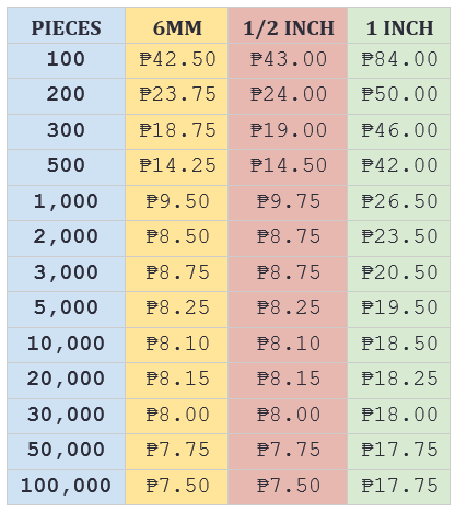 DEBOSSED PRICE LIST MARCH 20 2021
