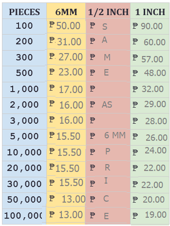 EMBOSSED PRINT PRICE
